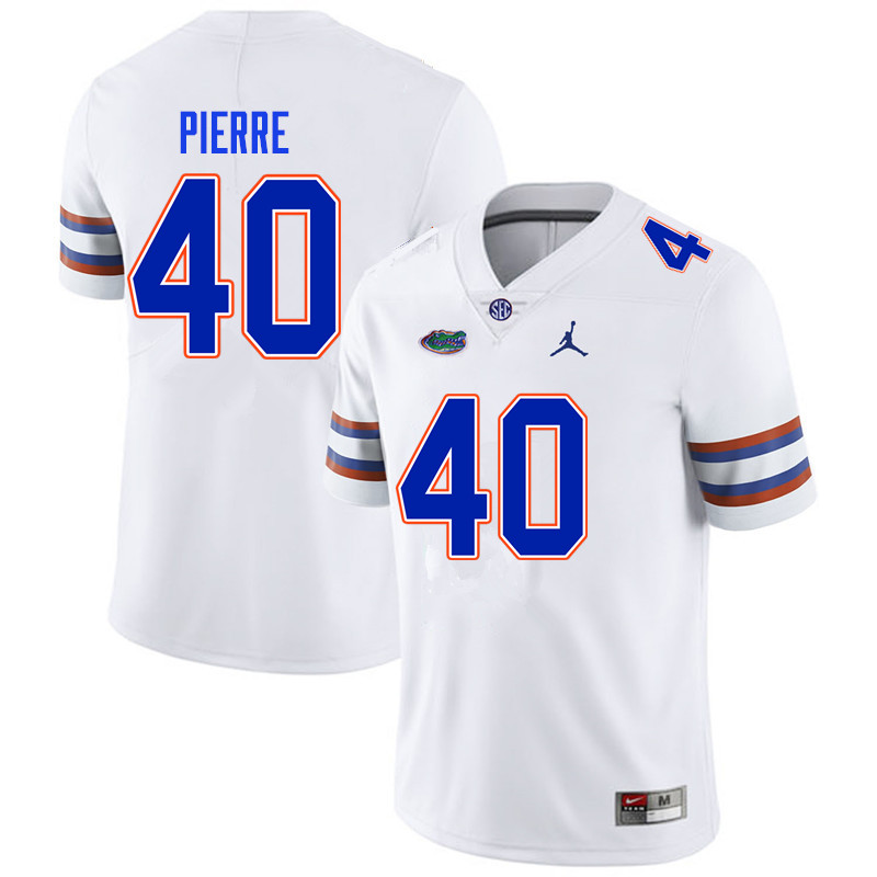 Men #40 Jesiah Pierre Florida Gators College Football Jerseys Sale-White - Click Image to Close
